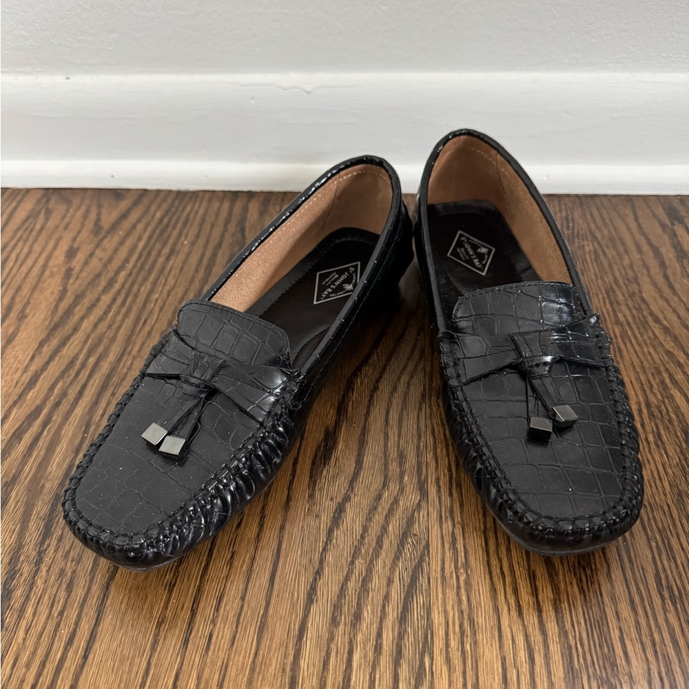 Women’s St. John's Bay Black Croc-Embossed Tassel Slip-On Loafers